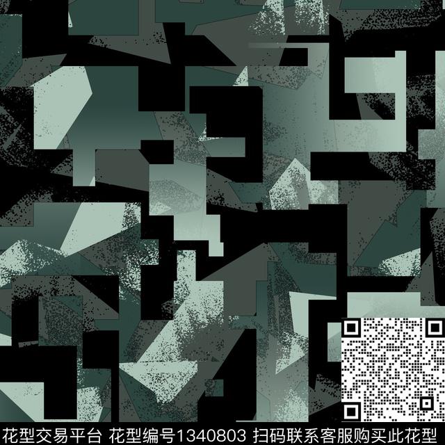 纸印花几何抽象男装传统印花华亿平台下载（图片编号: 1340803） - 瓦栏（Walan）