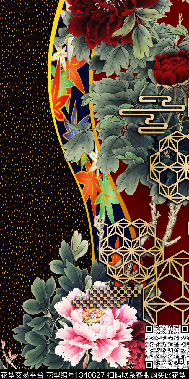 时尚花卉真丝数码印花华亿平台下载（图片编号: 1340827） - 瓦栏（Walan）