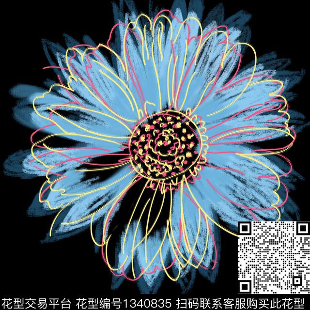 男装花卉手绘数码印花华亿平台下载（图片编号: 1340835） - 瓦栏（Walan）