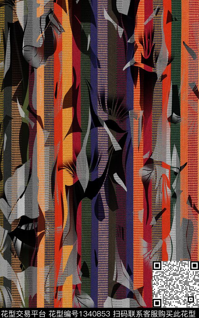 渐变几何抽象数码印花华亿平台下载（图片编号: 1340853） - 瓦栏（Walan）