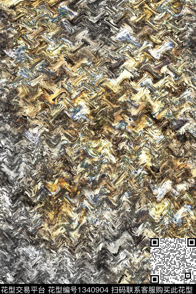 肌理大牌风抽象数码印花华亿平台下载（图片编号: 1340904） - 瓦栏（Walan）