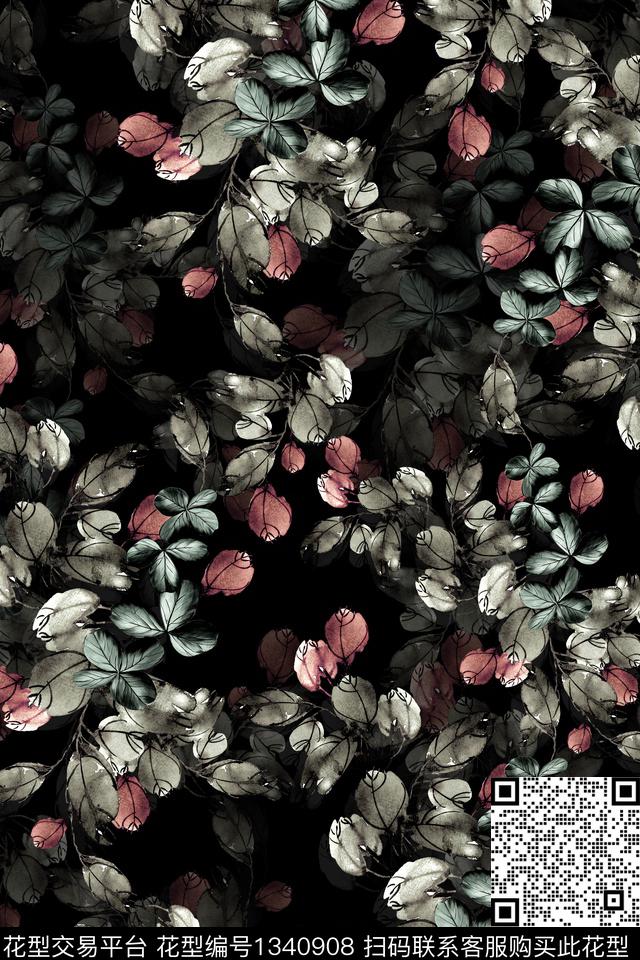 花卉雪纺香云纱数码印花华亿平台下载（图片编号: 1340908） - 瓦栏（Walan）