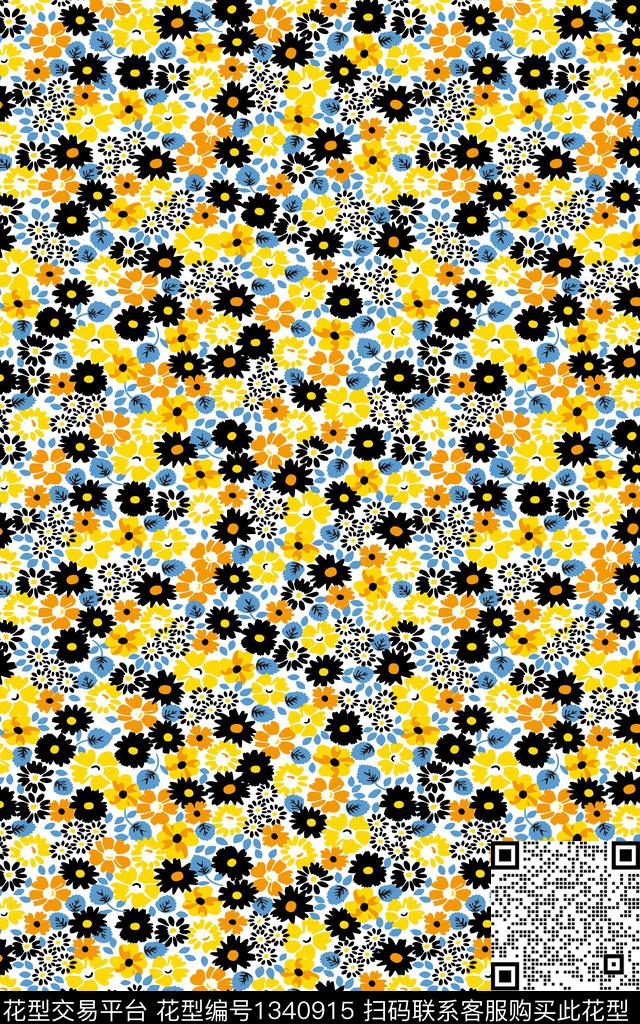 花卉雪纺小清新传统印花华亿平台下载（图片编号: 1340915） - 瓦栏（Walan）