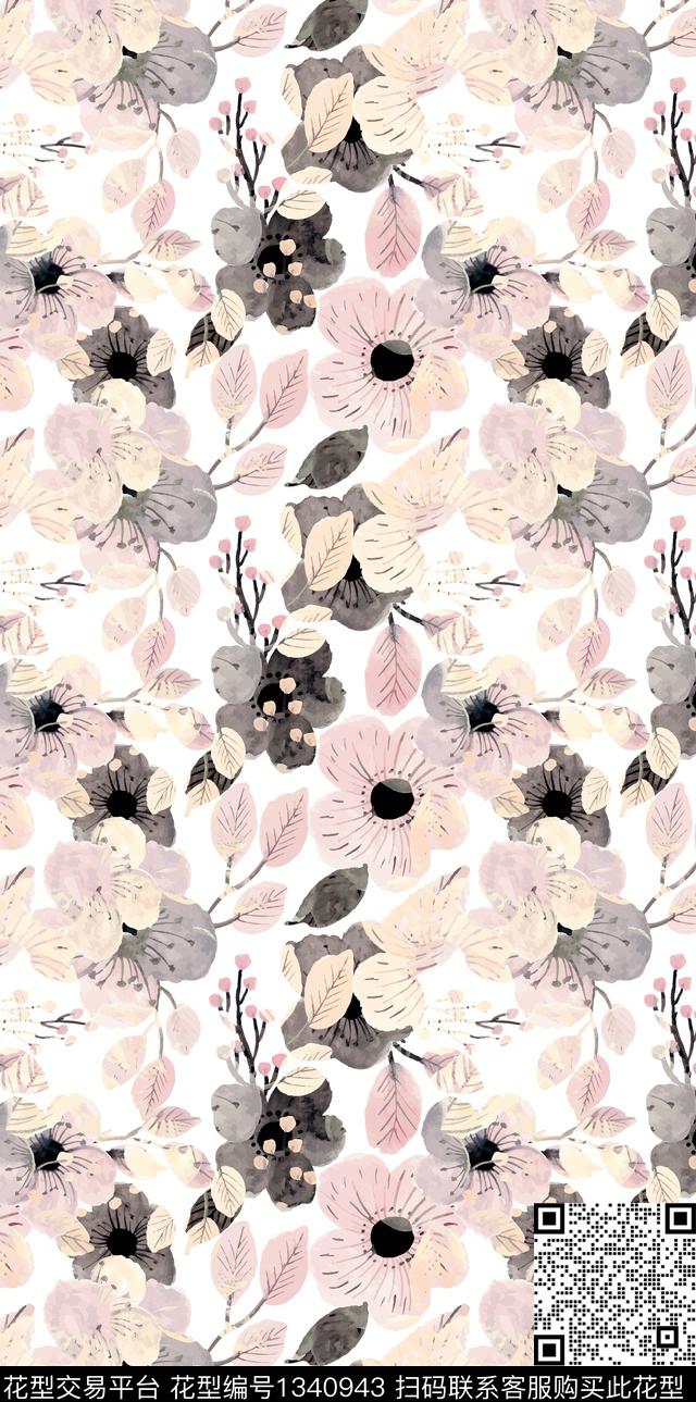 肌理花卉艺术数码印花华亿平台下载（图片编号: 1340943） - 瓦栏（Walan）