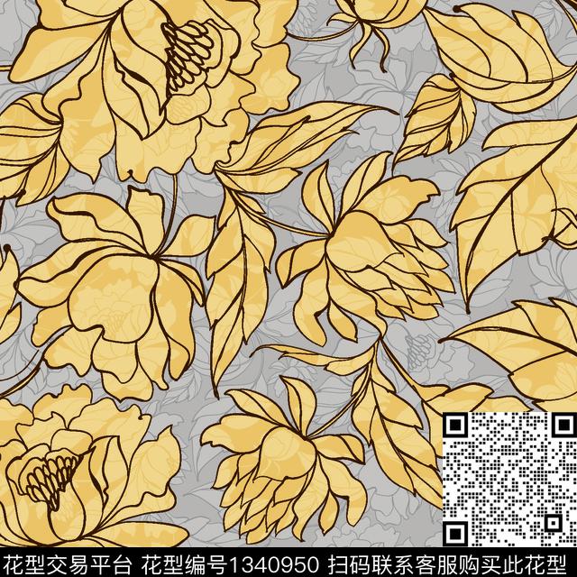 大牌风抽象国画传统印花华亿平台下载（图片编号: 1340950） - 瓦栏（Walan）