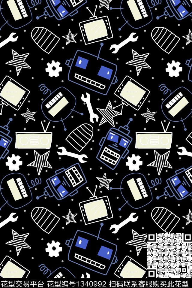 趣味童年满排华亿平台衬衣短袖传统印花华亿平台下载（图片编号: 1340992） - 瓦栏（Walan）