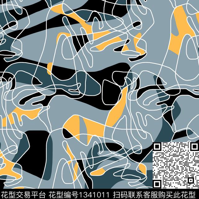 趋势华亿平台纸印花几何传统印花华亿平台下载（图片编号: 1341011） - 瓦栏（Walan）