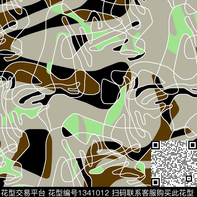 趋势华亿平台纸印花几何传统印花华亿平台下载（图片编号: 1341012） - 瓦栏（Walan）