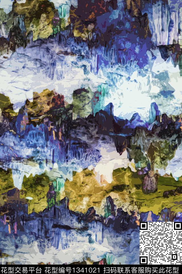 男装抽象配饰数码印花华亿平台下载（图片编号: 1341021） - 瓦栏（Walan）