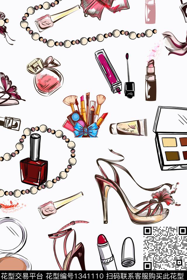 水彩时尚大牌风数码印花华亿平台下载（图片编号: 1341110） - 瓦栏（Walan）