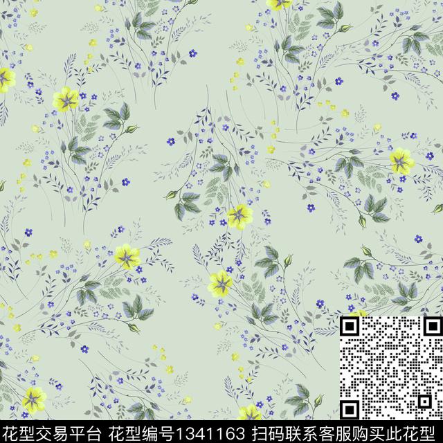 大牌风小清新淑女数码印花华亿平台下载（图片编号: 1341163） - 瓦栏（Walan）