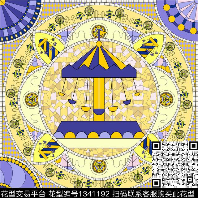 时尚几何游乐园数码印花华亿平台下载（图片编号: 1341192） - 瓦栏（Walan）