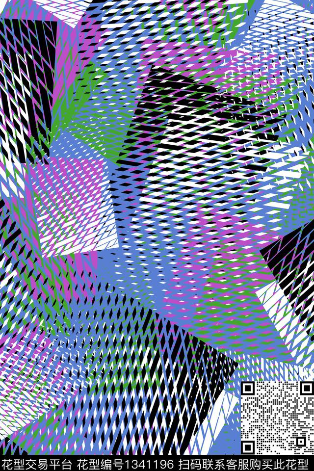 美国时尚几何数码印花华亿平台下载（图片编号: 1341196） - 瓦栏（Walan）