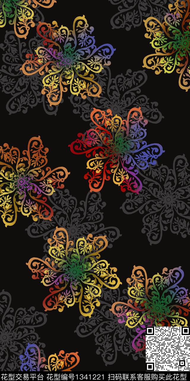 大牌风图案数码印花华亿平台下载（图片编号: 1341221） - 瓦栏（Walan）