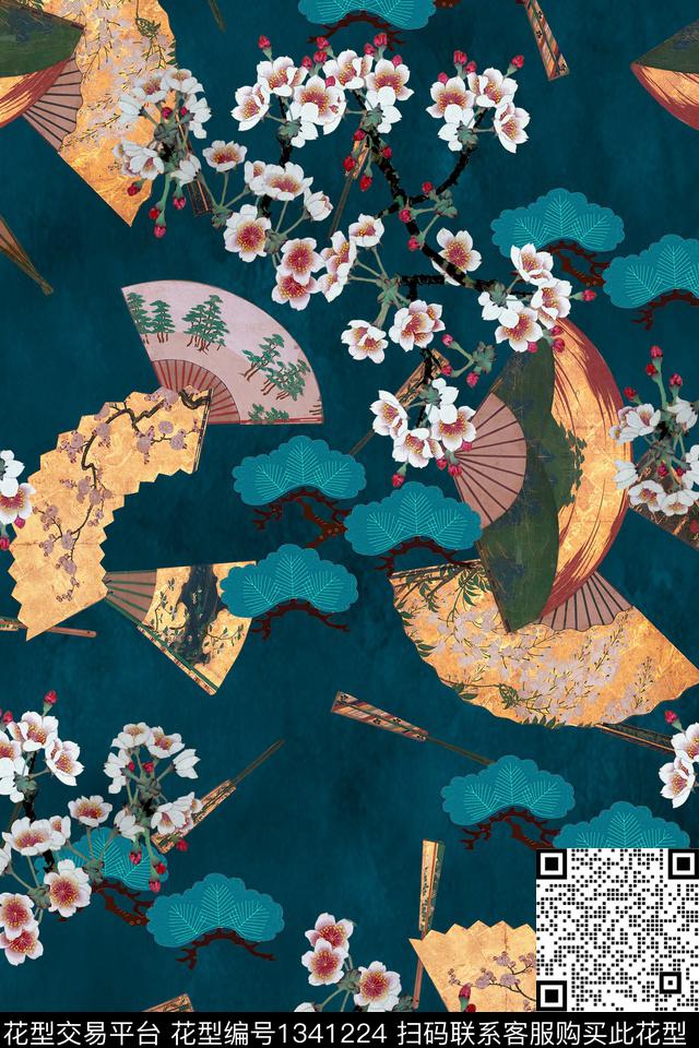 香云纱中国风复古旗袍华亿平台数码印花华亿平台下载（图片编号: 1341224） - 瓦栏（Walan）