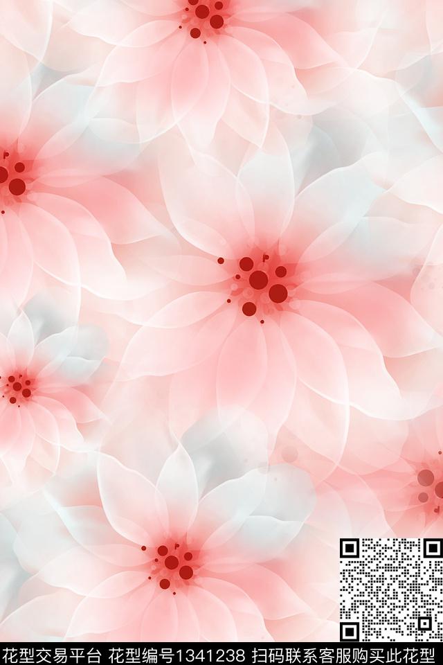 花卉大花数码印花华亿平台下载（图片编号: 1341238） - 瓦栏（Walan）