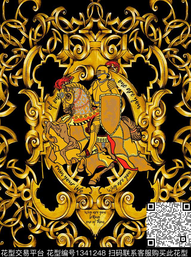 宫廷风动物大牌风数码印花华亿平台下载（图片编号: 1341248） - 瓦栏（Walan）