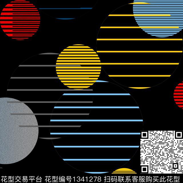 圆形大牌风条纹传统印花华亿平台下载（图片编号: 1341278） - 瓦栏（Walan）