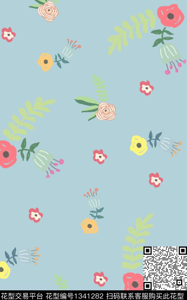 简约女装花卉传统印花华亿平台下载（图片编号: 1341282） - 瓦栏（Walan）