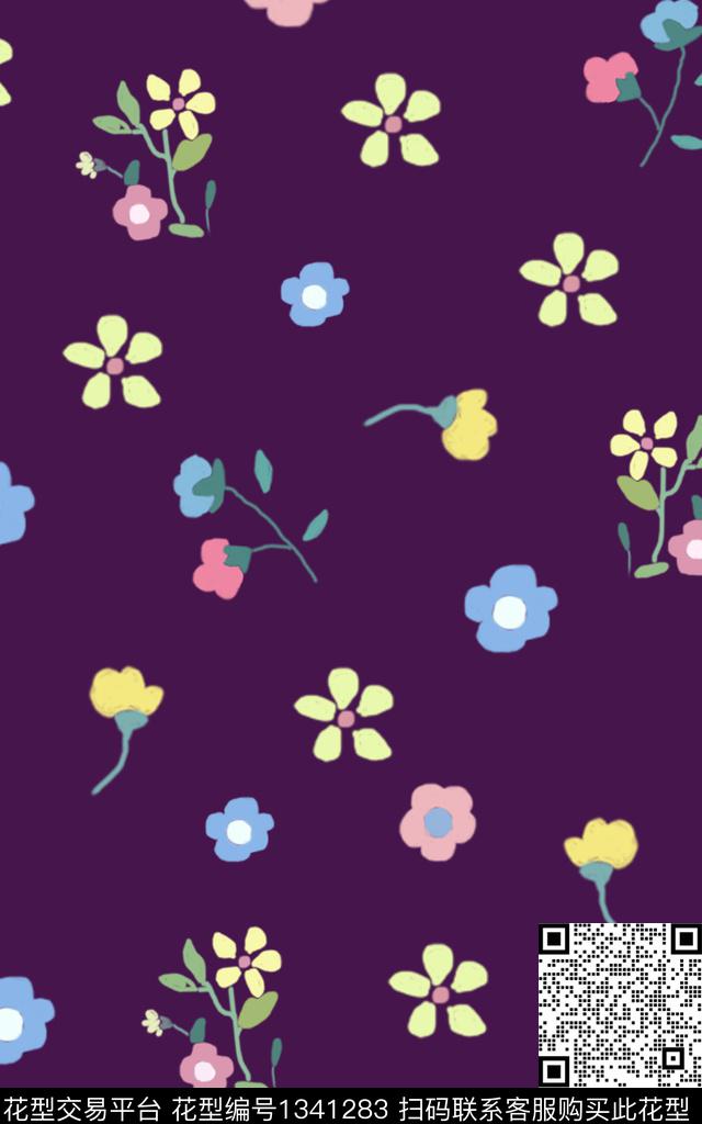 简约女装花卉传统印花华亿平台下载（图片编号: 1341283） - 瓦栏（Walan）