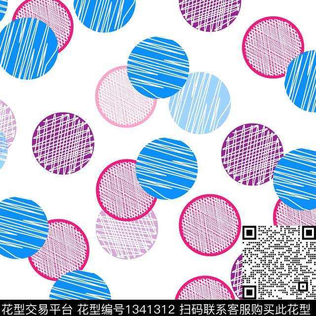 格子趣味波点传统印花华亿平台下载（图片编号: 1341312） - 瓦栏（Walan）