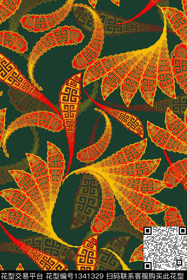 佩斯利抽象矢量花纹传统印花华亿平台下载（图片编号: 1341329） - 瓦栏（Walan）