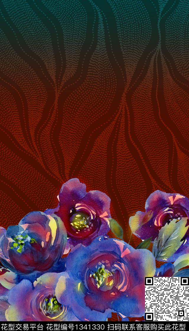 数码定位花香云纱洋阳--定位数码印花华亿平台下载（图片编号: 1341330） - 瓦栏（Walan）