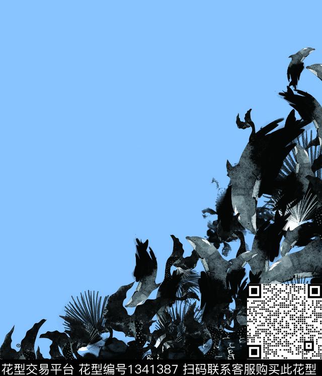 几何男装大牌风数码印花华亿平台下载（图片编号: 1341387） - 瓦栏（Walan）