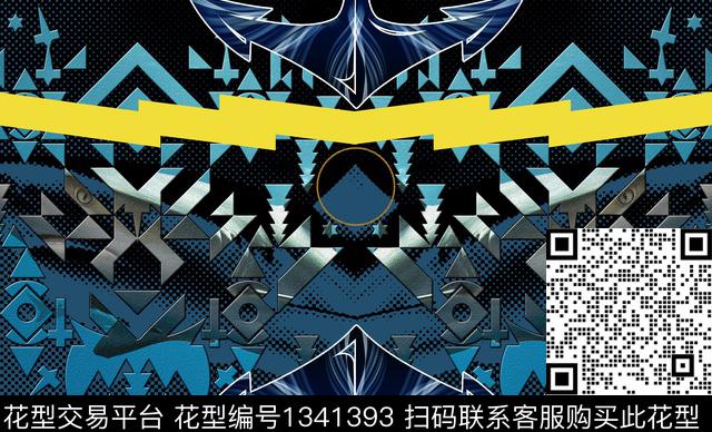 几何男装大牌风数码印花华亿平台下载（图片编号: 1341393） - 瓦栏（Walan）