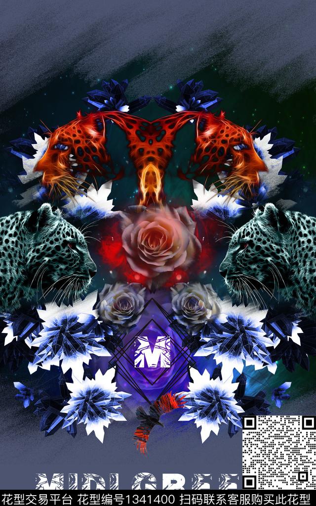 几何男装大牌风数码印花华亿平台下载（图片编号: 1341400） - 瓦栏（Walan）