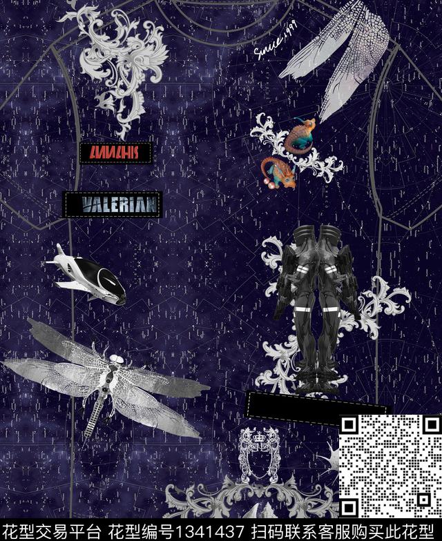 几何男装大牌风数码印花华亿平台下载（图片编号: 1341437） - 瓦栏（Walan）