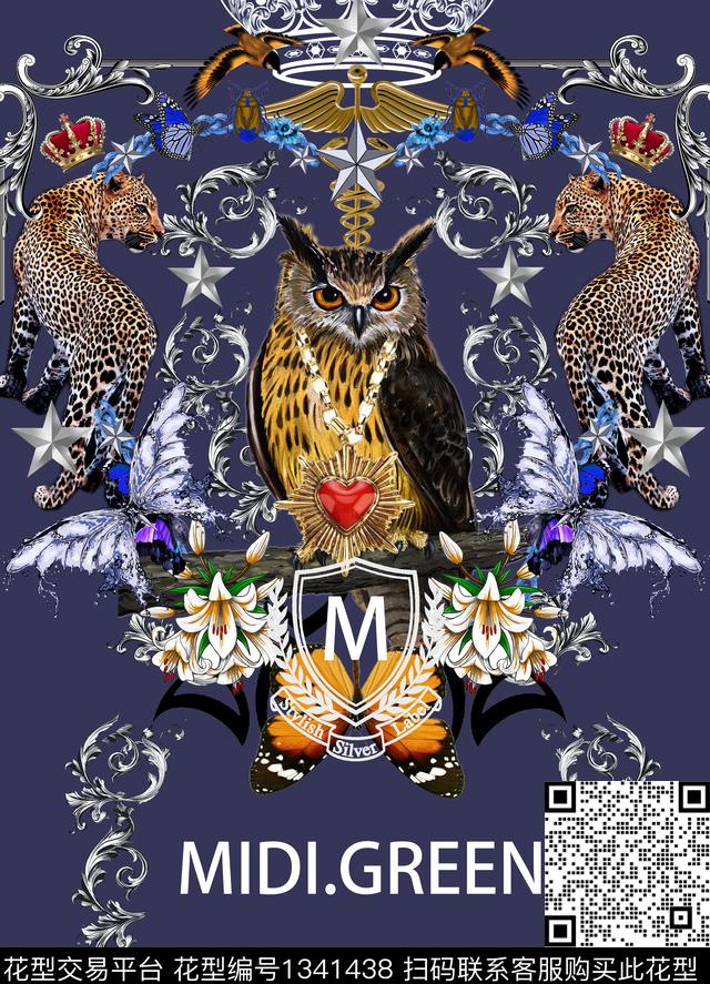 胸前独幅几何男装数码印花华亿平台下载（图片编号: 1341438） - 瓦栏（Walan）