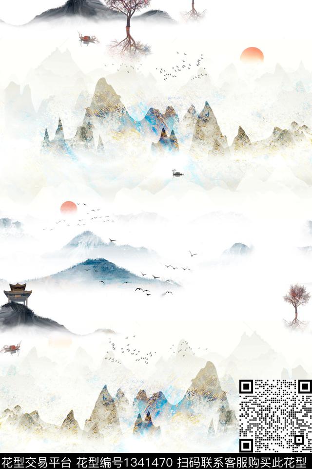 旗袍香云纱中国风数码印花华亿平台下载（图片编号: 1341470） - 瓦栏（Walan）