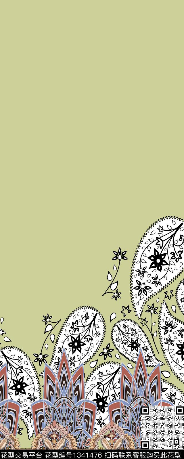 绿植树叶花卉大牌风传统印花华亿平台下载（图片编号: 1341476） - 瓦栏（Walan）