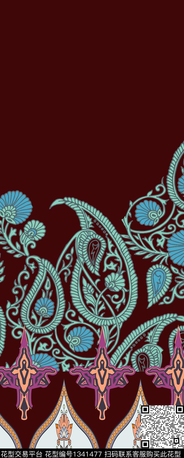 绿植树叶花卉大牌风传统印花华亿平台下载（图片编号: 1341477） - 瓦栏（Walan）