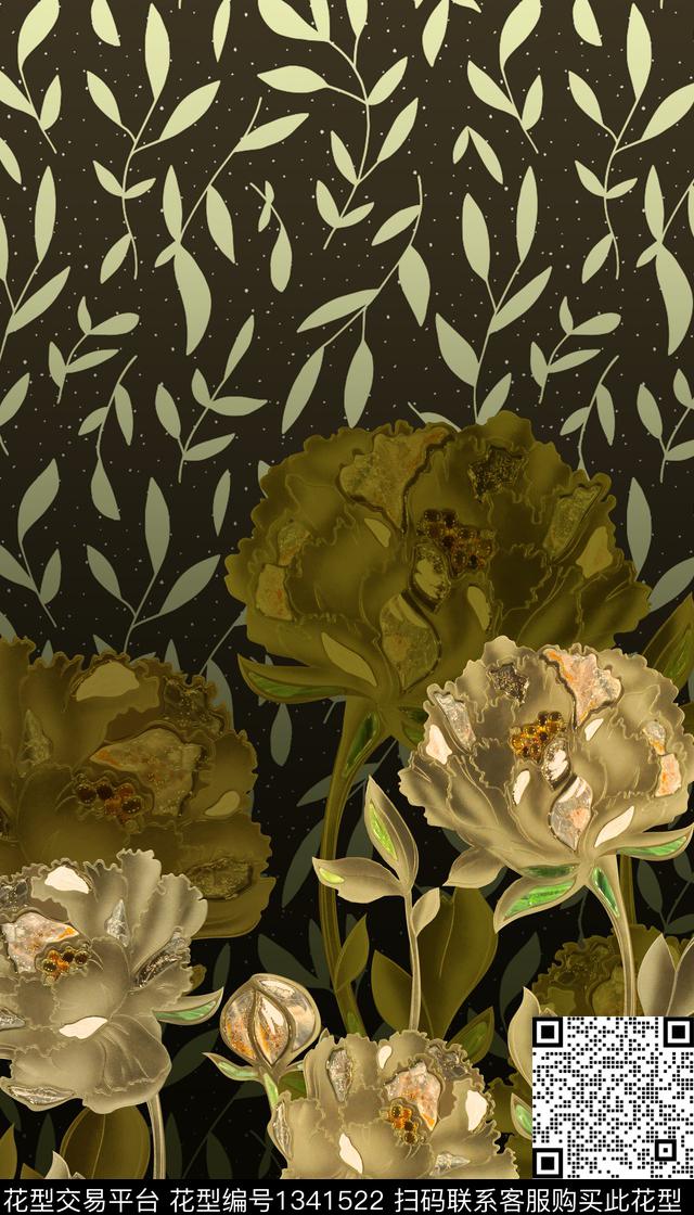 数码定位花香云纱洋阳--定位数码印花华亿平台下载（图片编号: 1341522） - 瓦栏（Walan）