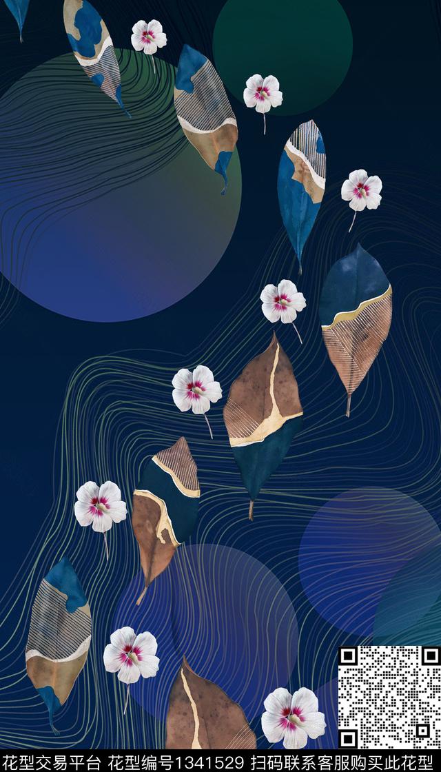 数码定位花香云纱洋阳--定位数码印花华亿平台下载（图片编号: 1341529） - 瓦栏（Walan）