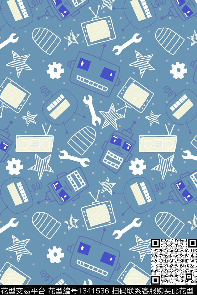 趣味童年满排华亿平台衬衣短袖传统印花华亿平台下载（图片编号: 1341536） - 瓦栏（Walan）