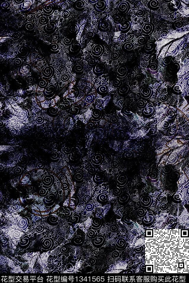 旗袍抽象趣味传统印花华亿平台下载（图片编号: 1341565） - 瓦栏（Walan）