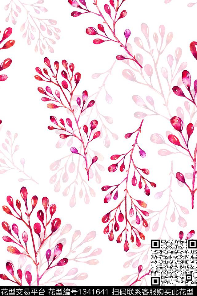 花卉春夏华亿平台清爽底花卉数码印花华亿平台下载（图片编号: 1341641） - 瓦栏（Walan）