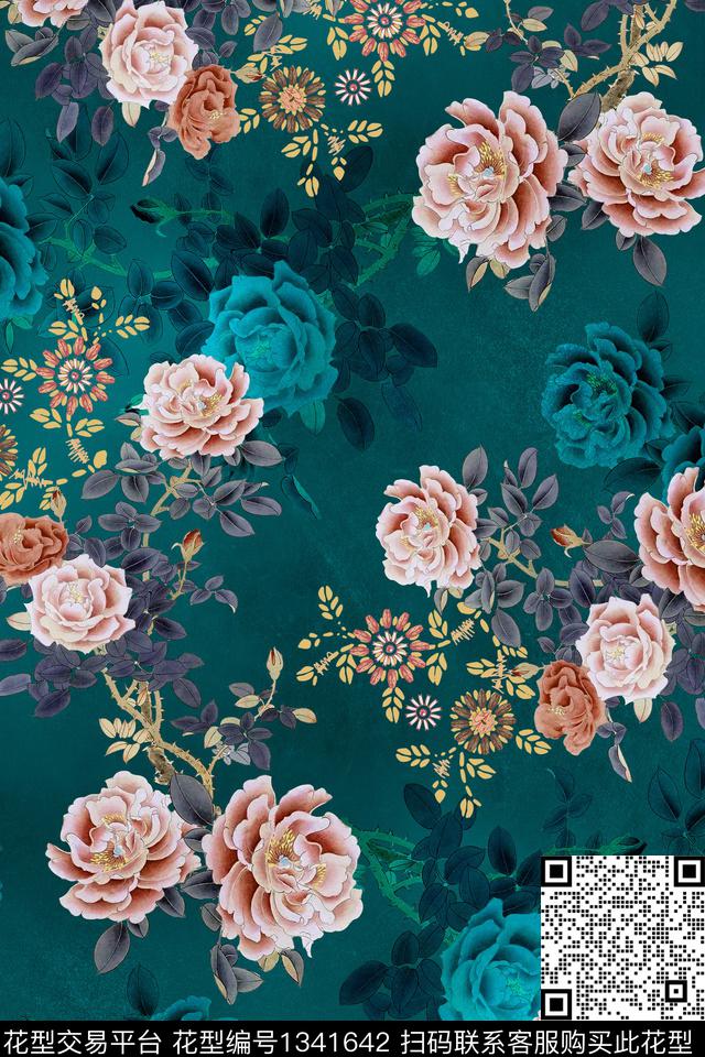 香云纱真丝暗花数码印花华亿平台下载（图片编号: 1341642） - 瓦栏（Walan）