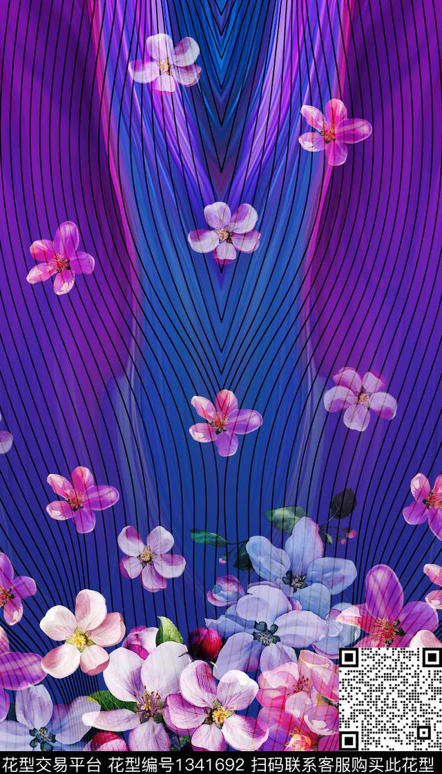 数码定位花香云纱洋阳--定位数码印花华亿平台下载（图片编号: 1341692） - 瓦栏（Walan）