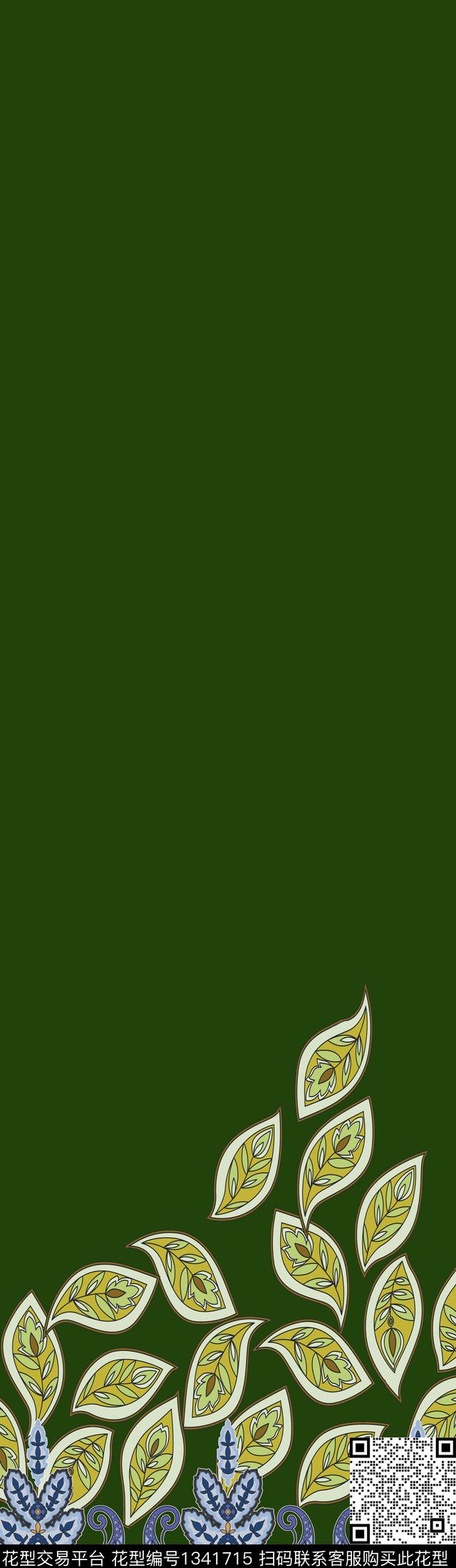 绿植树叶花卉大牌风传统印花华亿平台下载（图片编号: 1341715） - 瓦栏（Walan）