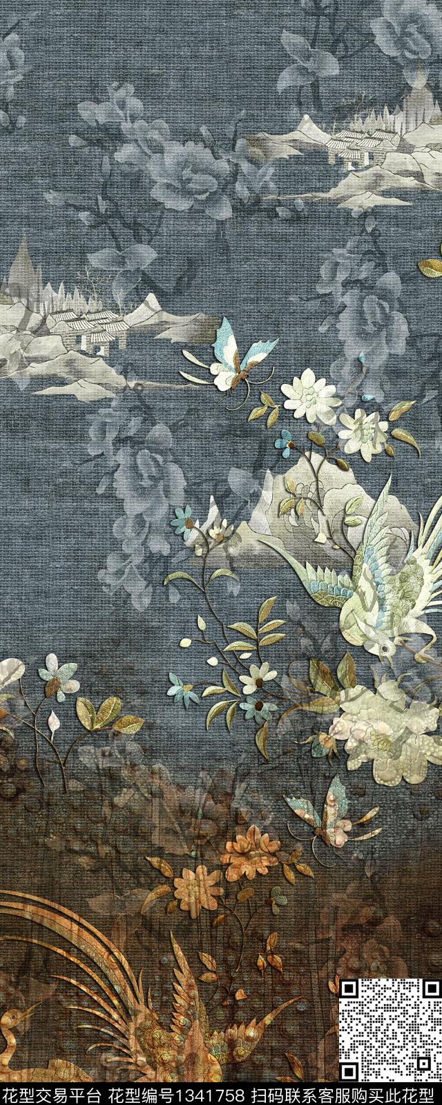 中老年中国风绣花华亿平台数码印花华亿平台下载（图片编号: 1341758） - 瓦栏（Walan）