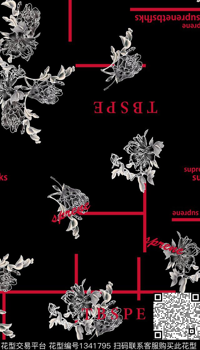 字母几何男装数码印花华亿平台下载（图片编号: 1341795） - 瓦栏（Walan）