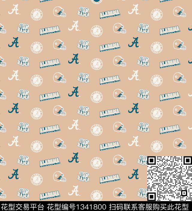 字母童装大牌风传统印花华亿平台下载（图片编号: 1341800） - 瓦栏（Walan）