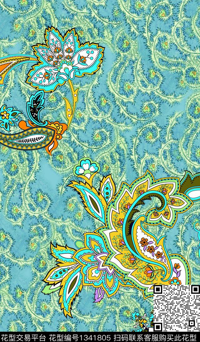 女装定位花花卉大牌风数码印花华亿平台下载（图片编号: 1341805） - 瓦栏（Walan）