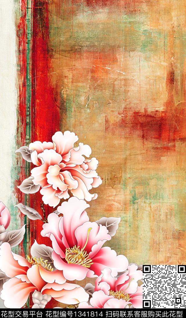 女装定位花花卉大牌风数码印花华亿平台下载（图片编号: 1341814） - 瓦栏（Walan）