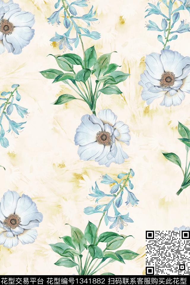 花卉大牌风卡通数码印花华亿平台下载（图片编号: 1341882） - 瓦栏（Walan）