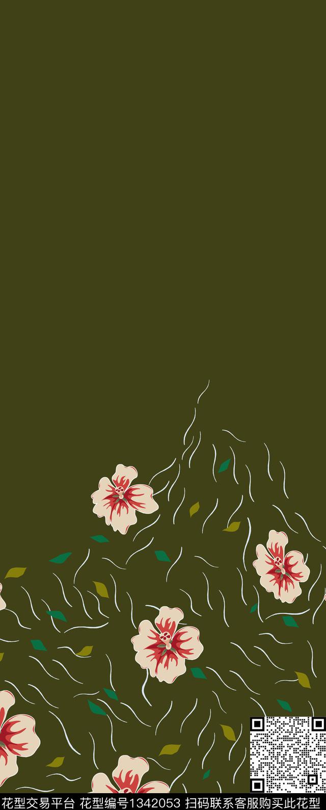 绿植树叶花卉大牌风传统印花华亿平台下载（图片编号: 1342053） - 瓦栏（Walan）